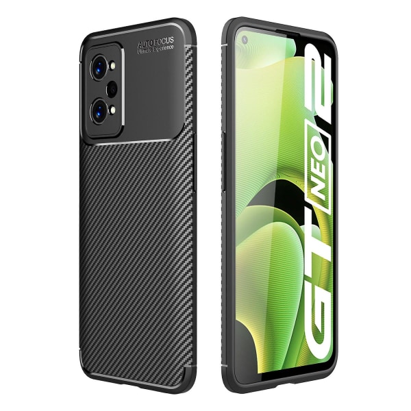 Kolfiberskydd Flexibelt TPU- phone case Shell för Realme GT Neo2 5G/GT2/GT Neo 3T 5G Black Style A Realme GT Neo2 5G