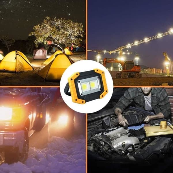 Arbeidslys - 30W - 1500 Lumen - Oppladbart - Vanntett - 2 stk