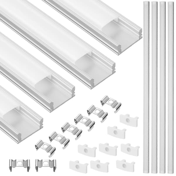 LED-kanalsystem Silver Aluminium U-formad hölje för skydd 4 uppsättningar