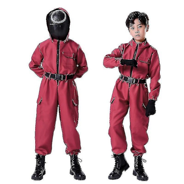 Kids Squid Game Costume Cosplay Jumpsuit + Squid Game Mask Halloween Outfit Presents Party 130