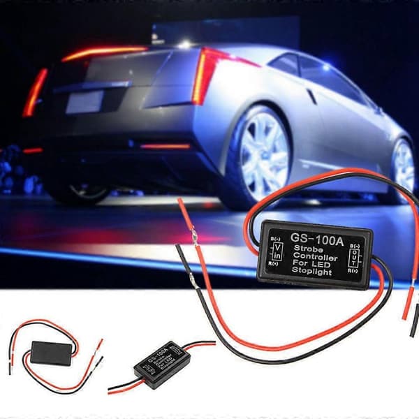 Flash Strobe Controller Bremselys Blinker Modul til Bil LED Bremsestoplys Lampe 12V black
