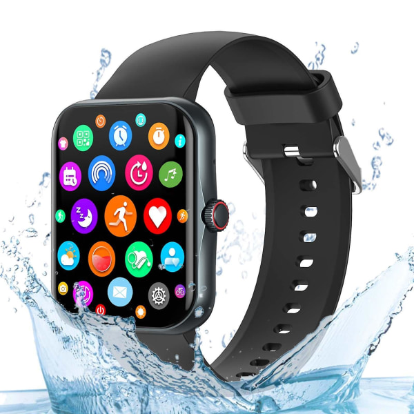 Smart Watch 1,83'' Full Screentouch Män Kvinna Sport Fitness Smartklocka Puls Bluetooth Stegräknare Ip67 Vattentät Smart Watch