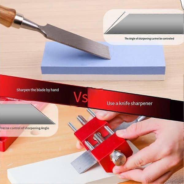 Slipesystem Honingsguide Slipeholder Vinkelfeste Vinkelmåler for Trebearbeidingsmeisel Red silver