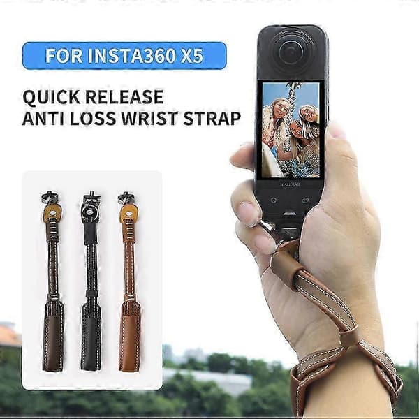 Kamera Lanyard Håndledsrem Tilbehør til Insta360 X5 (Sort)