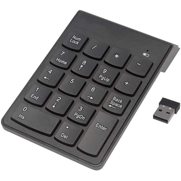 Mini trådløst numerisk tastatur med 18 taster, USB 2.0 4GHz, for bærbare datamaskiner, kompatibelt med Windows, Mac og Linux.