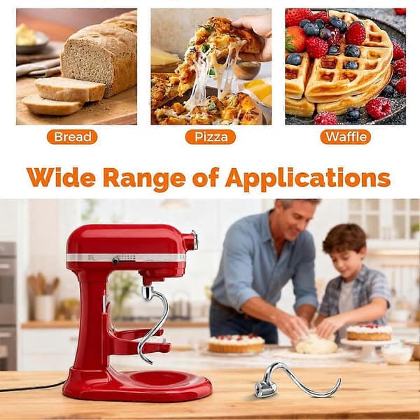 Dejkrog i rustfrit stål til 5-6QT skålløftende standmixere, til KitchenAid standmixer tilbehørserstatning Silver