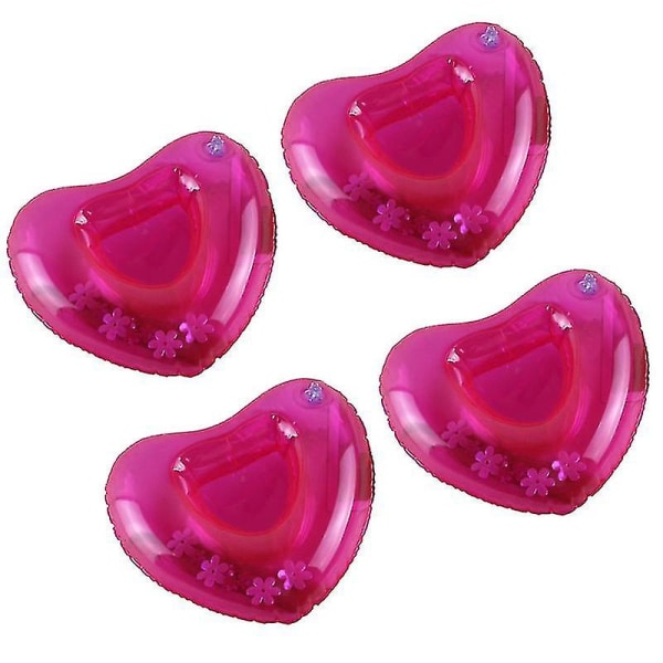 4st Rosy Uppblåsbar Hjärtform Underlägg Dryckeskopphållare Strand Flytande Dryckshållare Sommarfestfavoriter