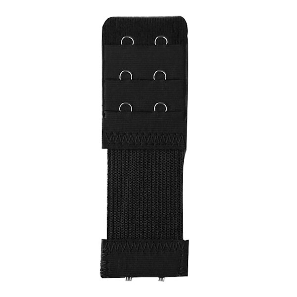 BH-forlenger 3 rader 2 kroker Justerbare universelle BH-båndforlengelsesstropper for kvinner Black