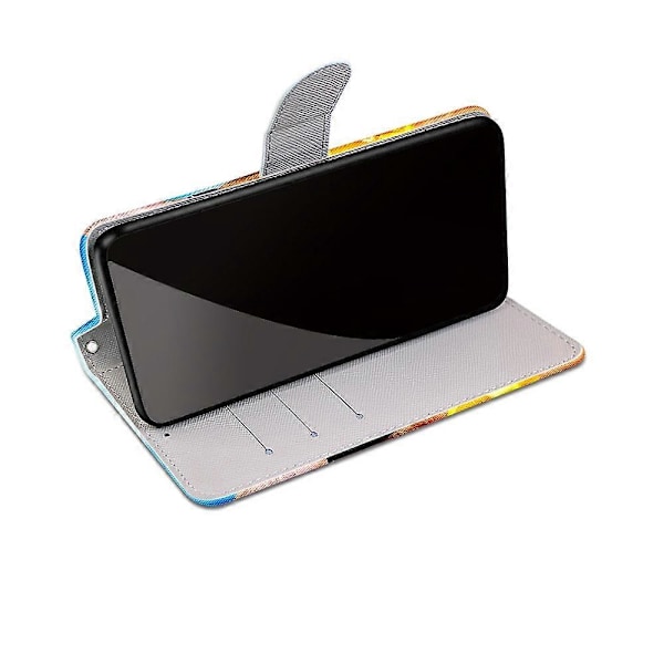 Til Motorola Moto G8 Power Farvet Tegning Krydset Tekstur Horisontal Flip PU Læder Etui med Holder & Kort Slots & Pung & Lanyard Cat Drinking Soda