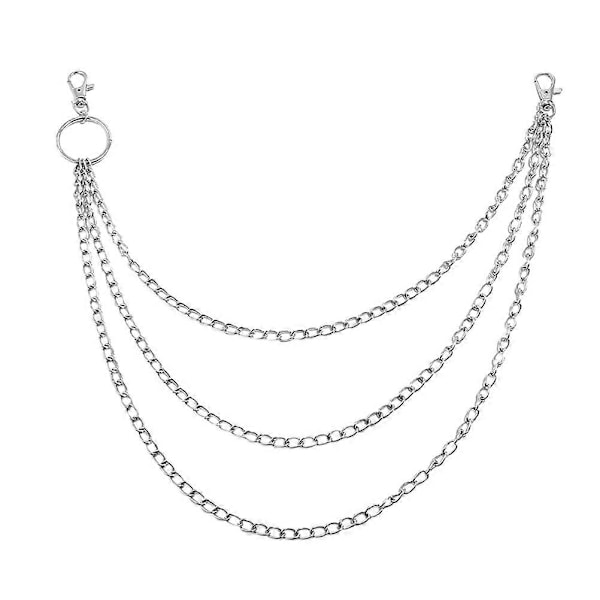 Asusteet Miesten Lompakkoketju Miesten Punk Rock Avaimenperä Farkkukettinki Lompakkoketju Farkut Silver 50X3.5cm