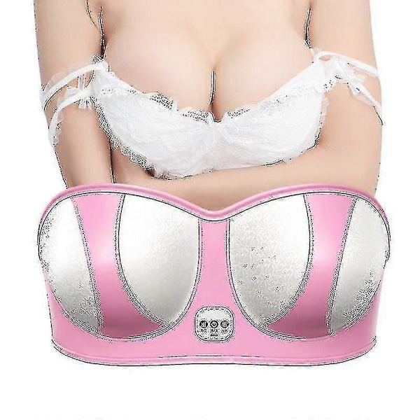 Elektrisk Brystforstørrelsesmassasjeapparat Oppvarming Bryststimulator Brystforsterker Booster Pink Plug in