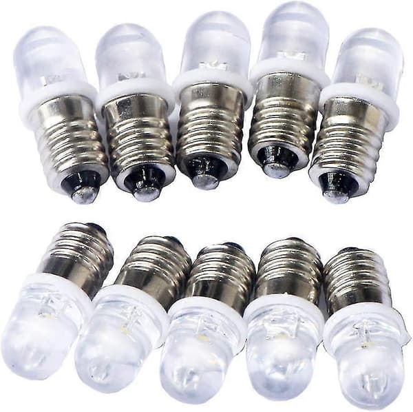 10kpl E10 4.5v Led-kohdevalopolttimot viileä valkoinen, 6000k
