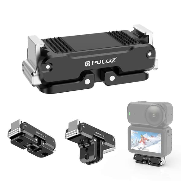 Til DJI Osmo Nano PULUZ Magnetisk Metal Quick Release Base Mount (Sort) Black