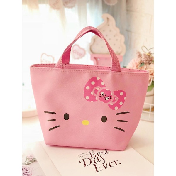 31cm Sanrios Kawaii Cartoon Mymelody Kuromi Cinnamoroll Student Office Worker Handbag Insulated Lunch Box Bag Pu Lunch Bag LittleTwinStars1