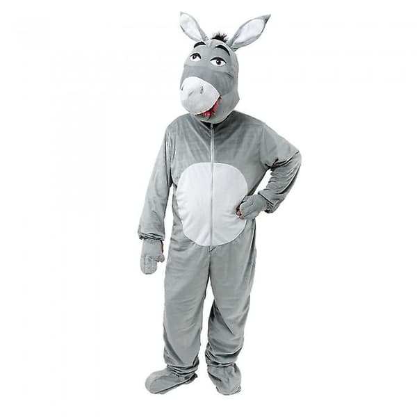Unisex voksen æselkostume Grey/White One Size