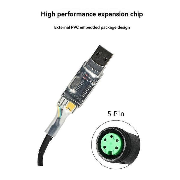 [KK] USB-programmeringskabel kompatibel med Bafang BBS01B BBS02B BBSHD Mid Drive Center Elcykelmotor programmeret