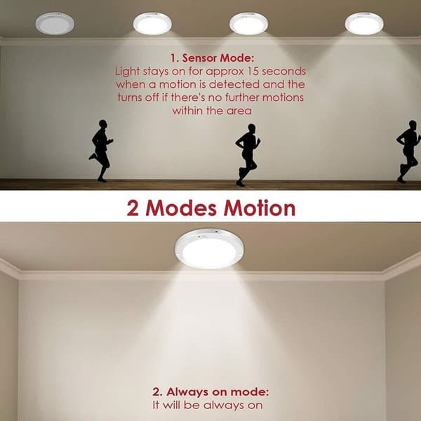 [KK] 【jia】LED Ceiling Light, Motion Sensor Ceiling Lamp, 18W 1200LM 4000K White, 22cm, 2 Modes