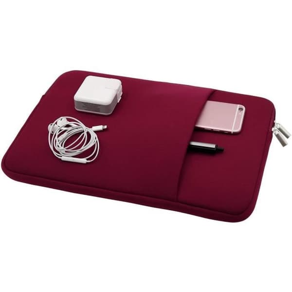 Bærbar computer sleeve - Uspecificeret - 14 tommer - Stødsikker - Forlomme - Rød polyester
