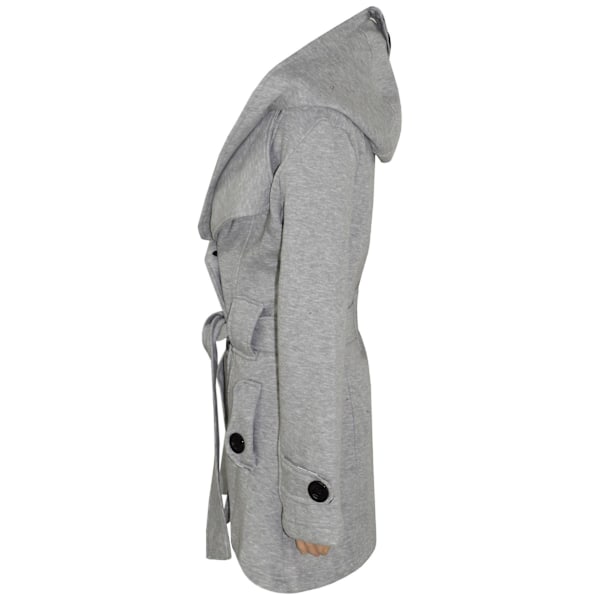 Flickor Grå Vadderad Lång Parkas Ytterkläder Jacka med Huva Grey 13 Years