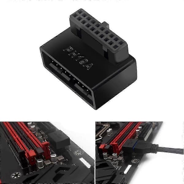 USB Header 90 Graders Adapter for Datamaskin Hovedkort USB 3.0 19P 20P