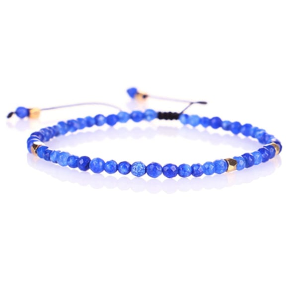 Lapis Lazuli Bracelet, 3mm Natural Lucky Energy Stone Bracelet, Handmade, Adjustable Length.