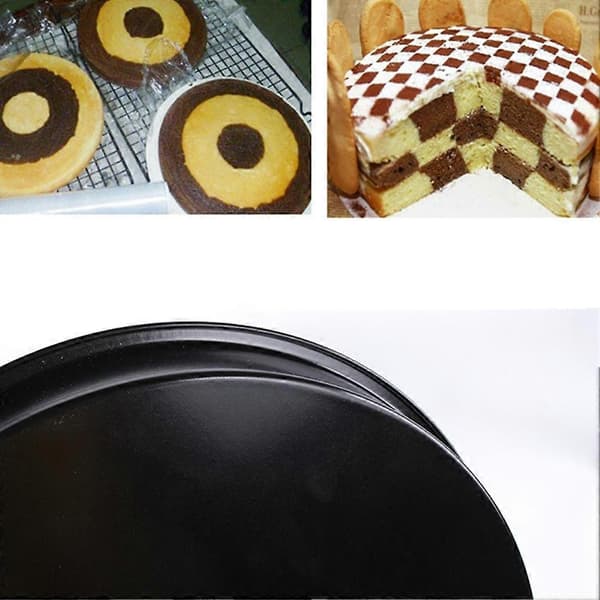 Skakbræt kageform non-stick bageform dåse skiller sæt DIY bageudstyr pizzaform kageforme køkkenforme Black & white