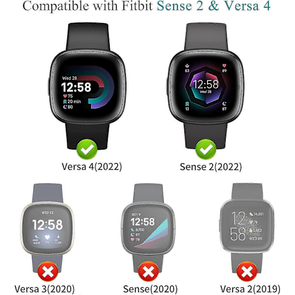 Näytönsuojakotelo Fitbit Versa 4 / Sense 2 -yhteensopiva, pehmeä TPU-puskuri, kimaltelevat timanttikuori