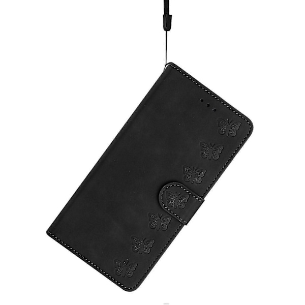 Til Samsung Galaxy M32 (global version) 4g Præget Telefon Cover Læder Wallet Flip Stand Cover Style A Samsung Galaxy M32 (Gl Black