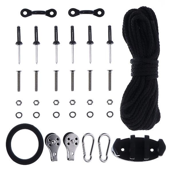 Kajak Ankersystem med Trailer til Båd, Kano, Flåder Tilbehør Sort 9X4.5cm Sort Black 9X4.5CM