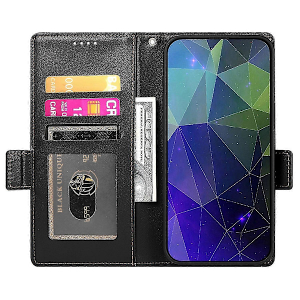 kompatibel Samsung Galaxy A14 5G/ A14 4G Stativdeksel Anti-ripe Lær Telefondeksel_Gave til G Black