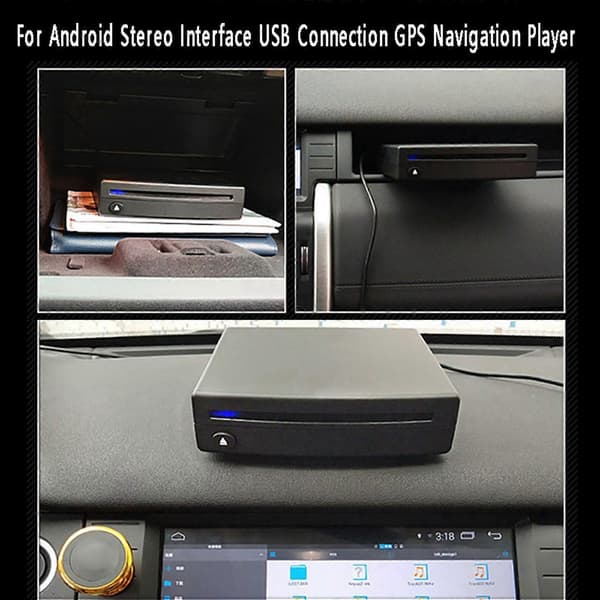 1din Bilradio Cd/dvd-spelare Extern För Android Stereo Gränssnitt Usb-anslutning Gps-navigering Pl Black