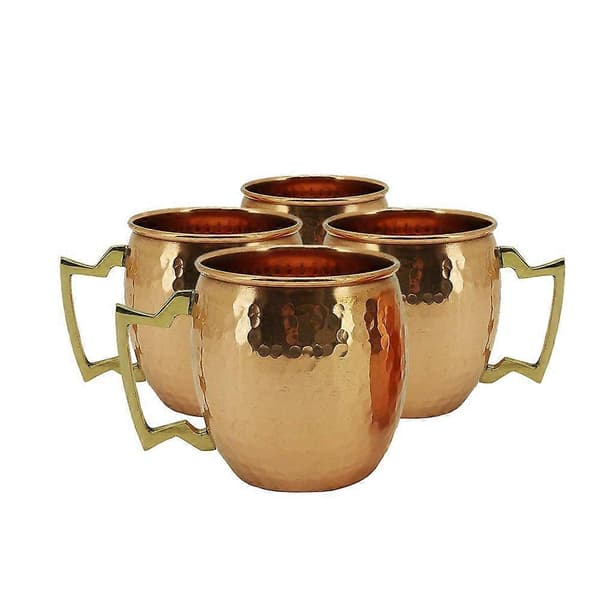 4 krus Moscow Mule krus i solid hamret kobber