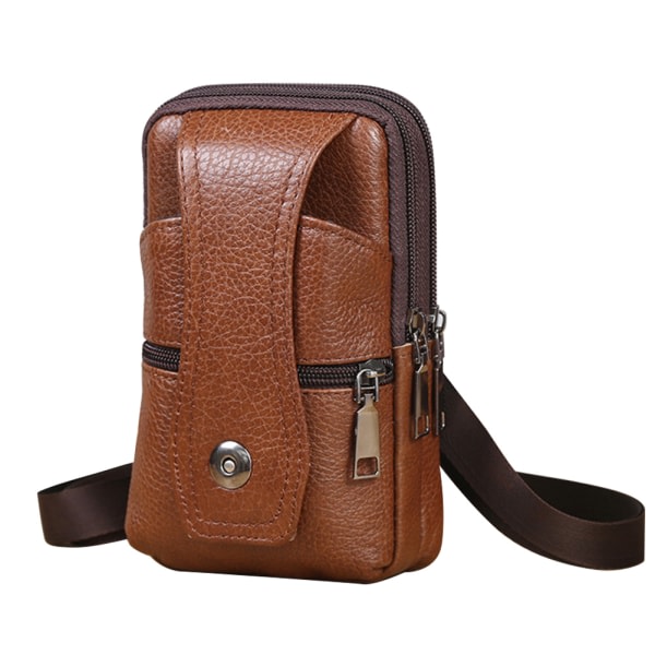 Phone case hölster smartphoneväska med bältesögla för män Bältesklämma case Passar mobiltelefon med case på brunt