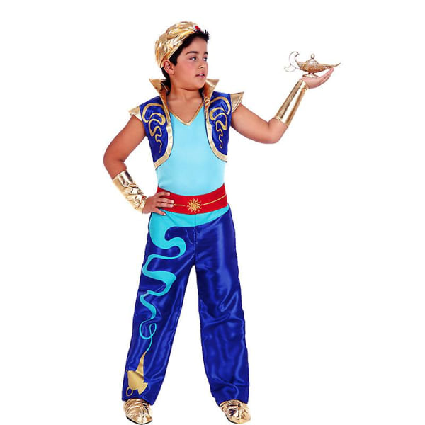 Halloween Cosplay Arabian King Costume Aladdin Magic Lamp Prince Party Costume Stage 10-12Y
