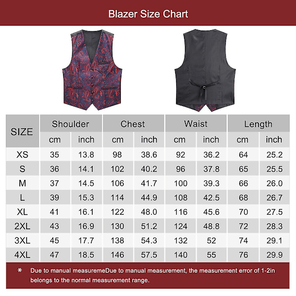 Herre 3-delt Vest Slips Sæt Bryllup Paisley Jacquard Jakkesæt Veste&Slips&Lommetørklæde Black M