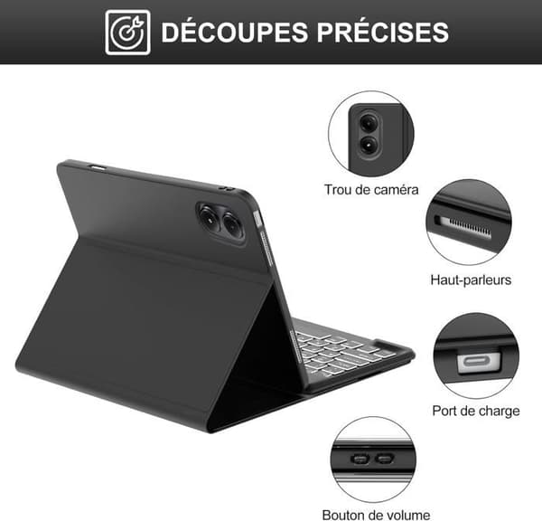 Tangentbordsfodral - Xiaomi - Redmi Pad Pro 12.1 - AZERTY - Bluetooth - Bakgrundsbelyst
