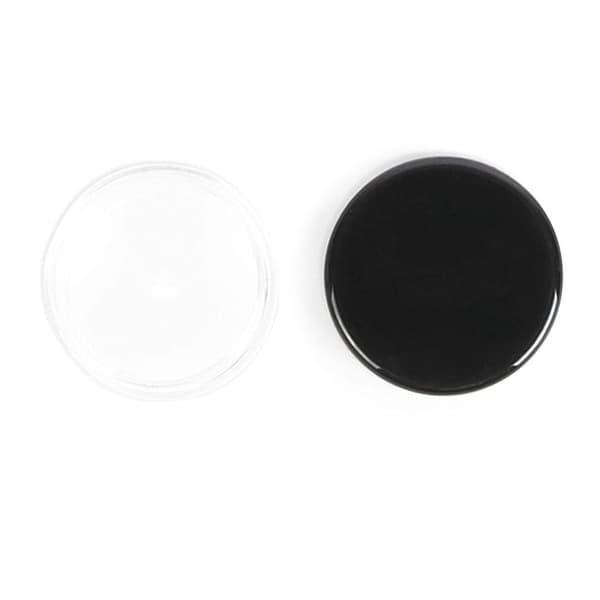 [KK] 60-pack Small Plastic Jars with Black Lids, Labels Included, 3 ml Each