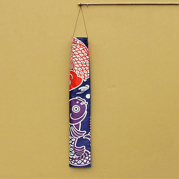 Japansk Nobori Koinobori Karpestreamer Vindsokk Fiskeflagg Drage Restaurantdekor Black White 70cm