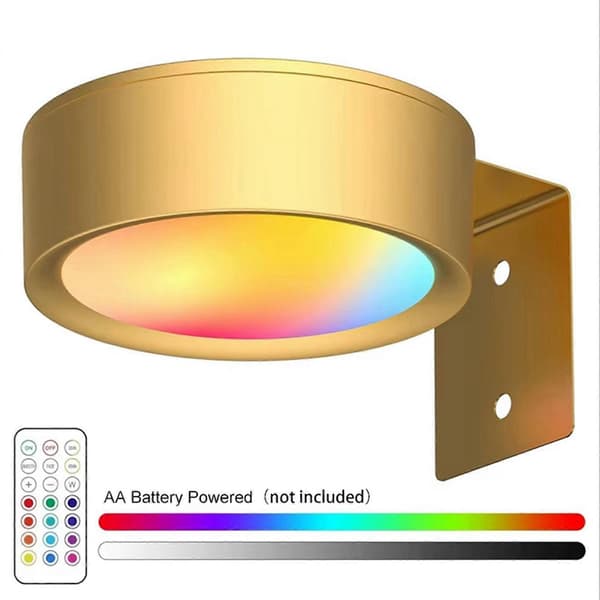 2X Bildelys LED Kunstutstillingslys Batteridrevet Dimbar Maleri Spotlight 13 Lysmoduser Gull Gold