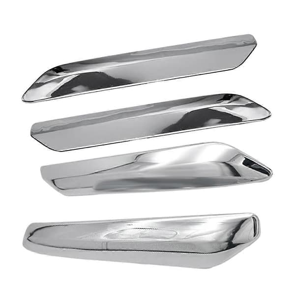 4 stk./sett Bil Front+Bakre Støtfanger Strip Deksel Trim Krom Dekorasjon for C5 2009 2010 2011 2012 silver