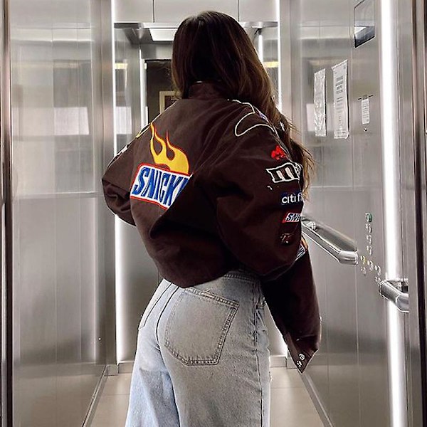 Y2K Racing-takki Vintage / Bomber-takki / Streetwear Oversized-takki / Muotitakki 2022 / Racing-takki Naiset / Racing (Hanki se) 2XL
