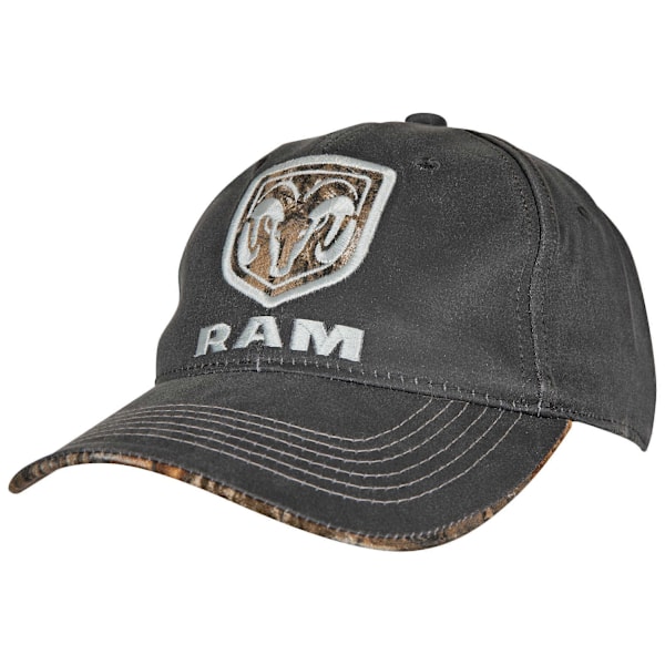 Ram Vävd Patch Camo Logo Förböjd Justerbar Keps Grey