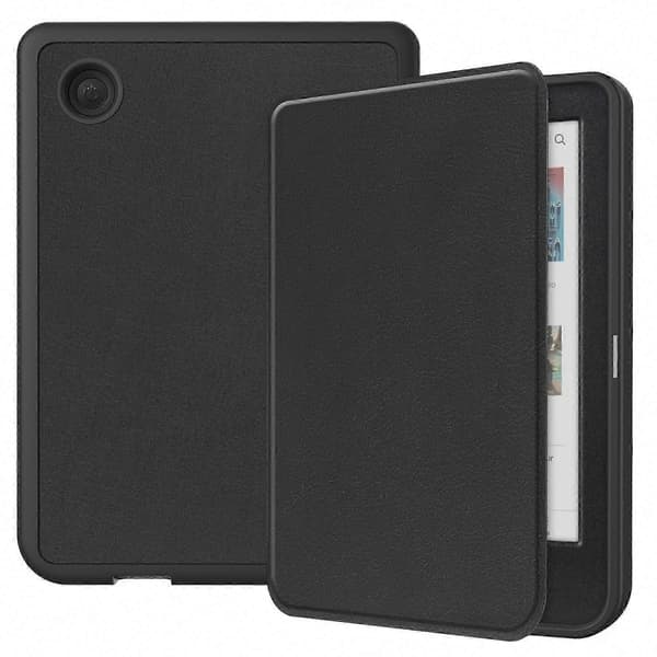 Kobo Clara Colour & BW PU Læder Smart Vågn Op Sov Cover - Beskyttende E-læser Etui Sort