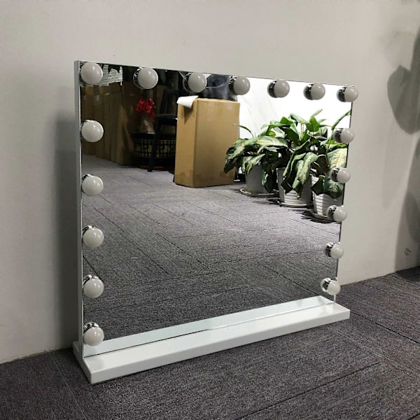 Spegelbelysningskit med 14 glödlampor för sminkbord, dimbar Hollywood LED-spegel, USB-sminkbelysning med strömbrytare och kabel, 3 färger och 10 ljusstyrkor