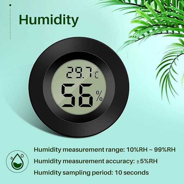 Mini Digital LCD Termometer Hygrometer Temperatur Luftfugtighed -50~70℃ 10%~99% RH Bærbar Termometer