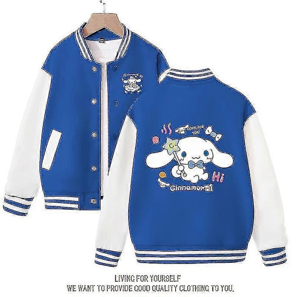 Kevät/syksy Sanrio Lasten Takki Cinnamoroll Takit Söpö Anime Sarjakuva Kawaii Löysät Urheilu Baseball Vaatteet Syntymäpäivälahja royal blue 130