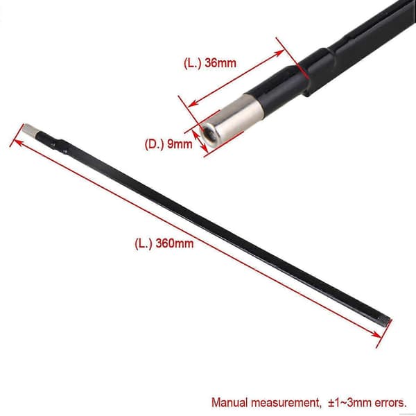 För 9x360mm Svart Dubbel Justering Stål Gitarr Dragstång Ersättning WS5497
