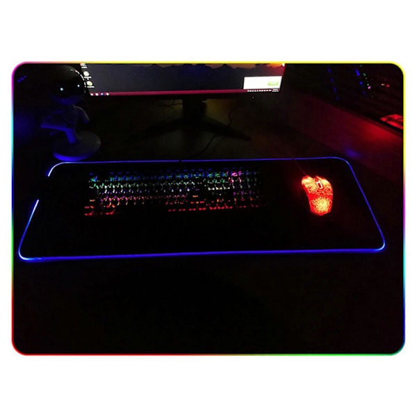 Datormusmatta RGB Matta Bakgrundsbelysning Tangentbordsöverdrag Bord Mause Gaming Musmatta