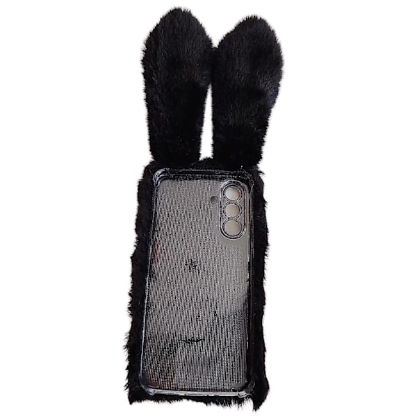 Fodral till Samsung Galaxy A56 5G Kaninöron Fluffigt Mjukt TPU Skyddande Telefonskal - Multicolor Black