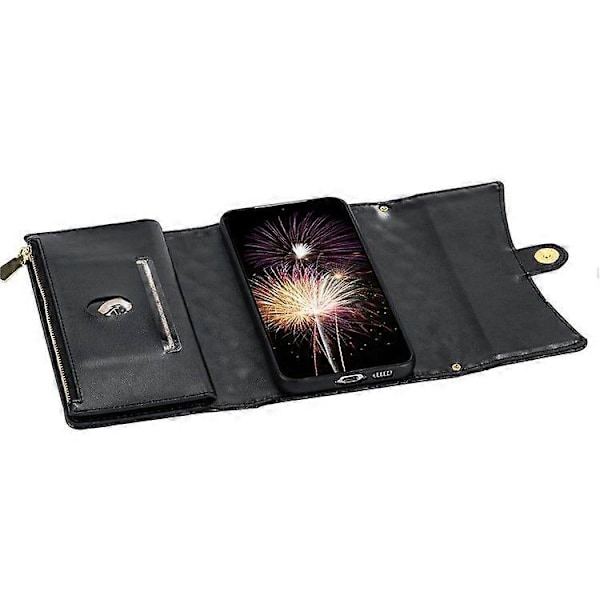 Plånboksfodral i PU-läder med stativ och axelrem för Samsung Galaxy A26 5G Black